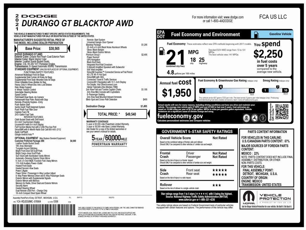 2021 Dodge Durango GT Plus AWD