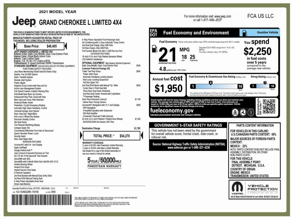 2021 Jeep Grand Cherokee L Limited 4x4