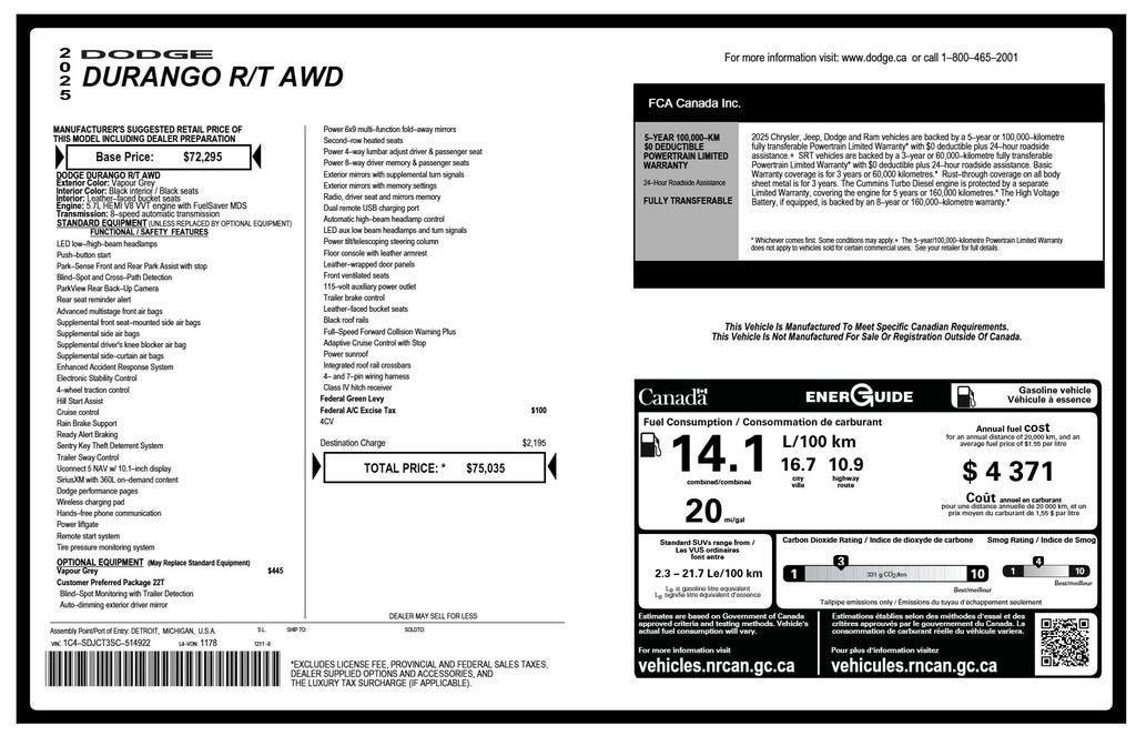 2025 Dodge Durango R/T