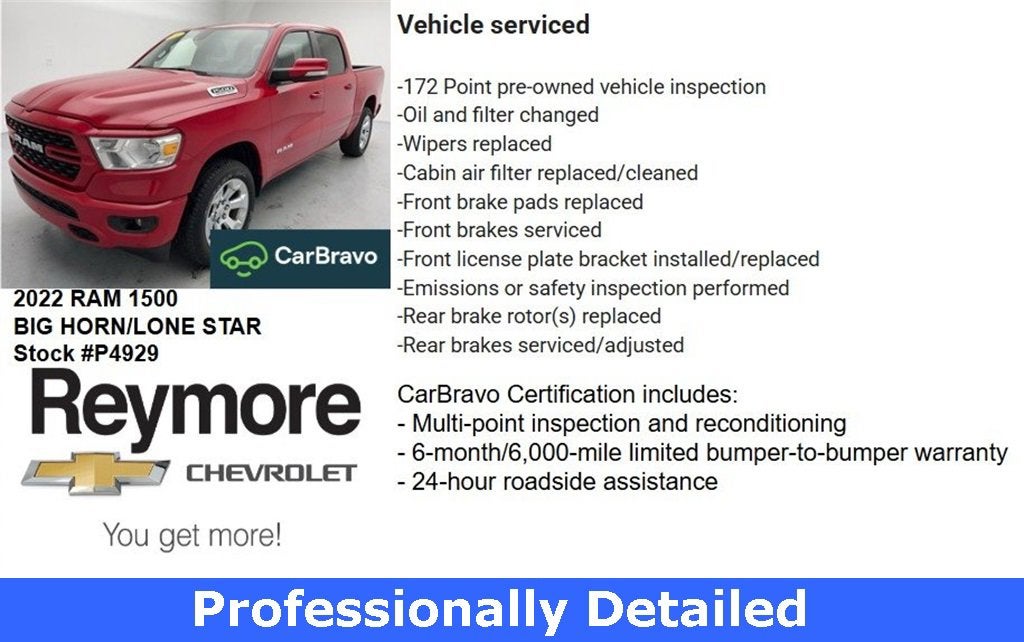 2022 RAM 1500 Big Horn Crew Cab 4x4 5'7" Box