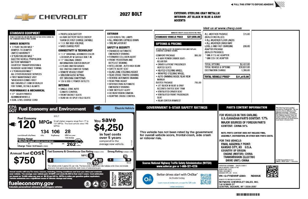 2027 Chevrolet Bolt LT