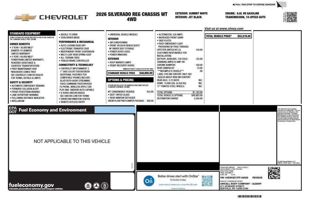 2026 Chevrolet Silverado 3500 HD Chassis Cab Work Truck