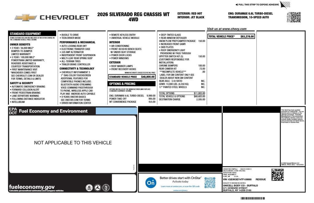 2026 Chevrolet Silverado 3500 HD Chassis Cab Work Truck