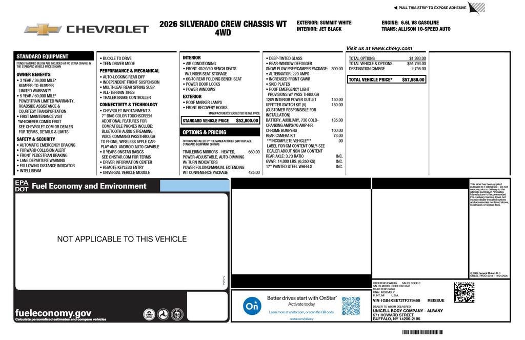 2026 Chevrolet Silverado 3500 HD Chassis Cab Work Truck