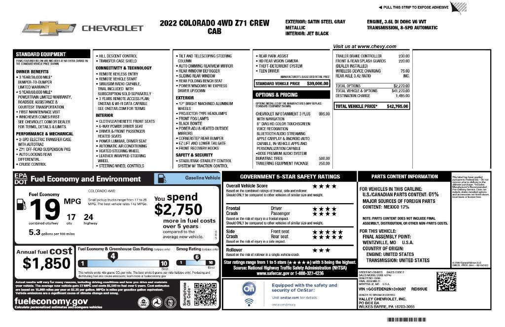2022 Chevrolet Colorado 4WD Z71