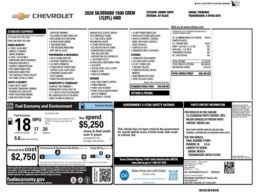 2026 Chevrolet Silverado 1500 LT (2FL)