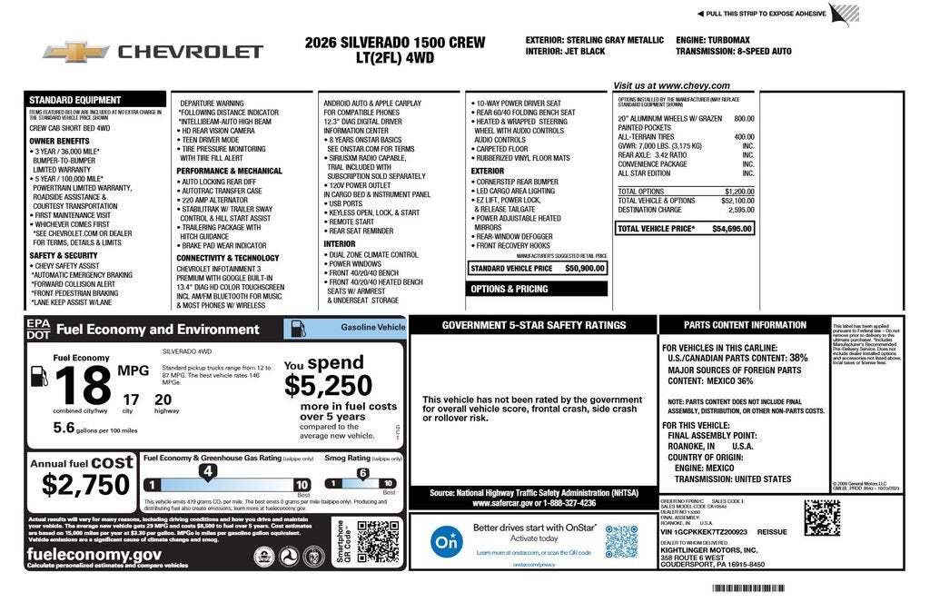 2026 Chevrolet Silverado 1500 LT (2FL)