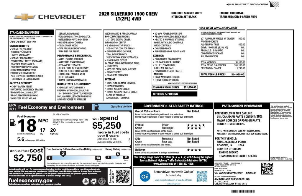 2026 Chevrolet Silverado 1500 LT (2FL)