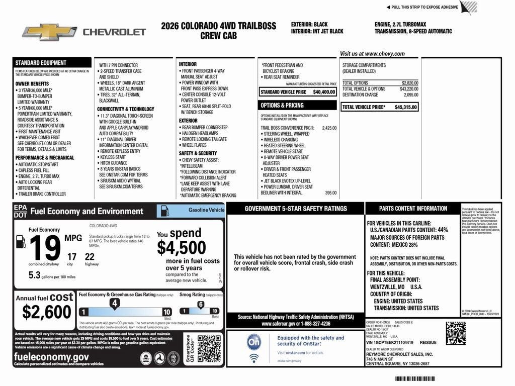 2026 Chevrolet Colorado Trail Boss