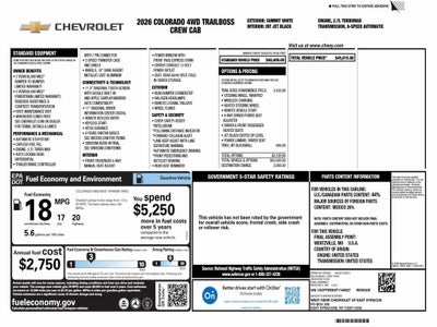 2026 Chevrolet Colorado Trail Boss