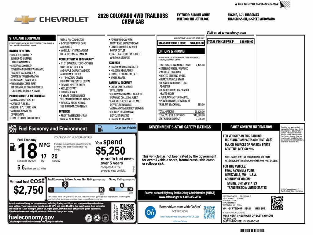 2026 Chevrolet Colorado Trail Boss