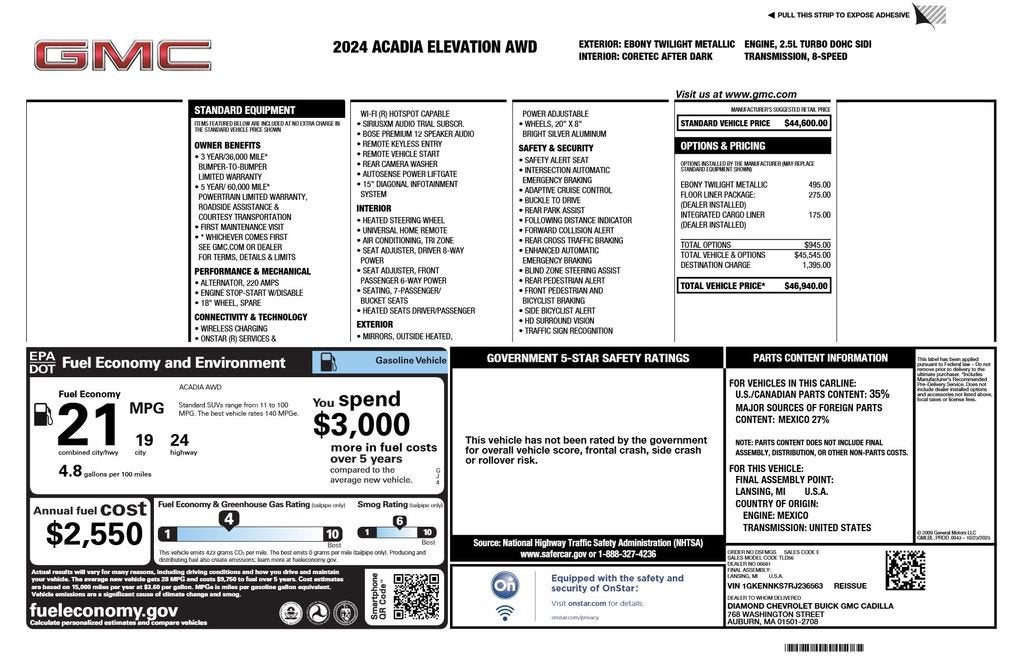 2024 GMC Acadia Elevation