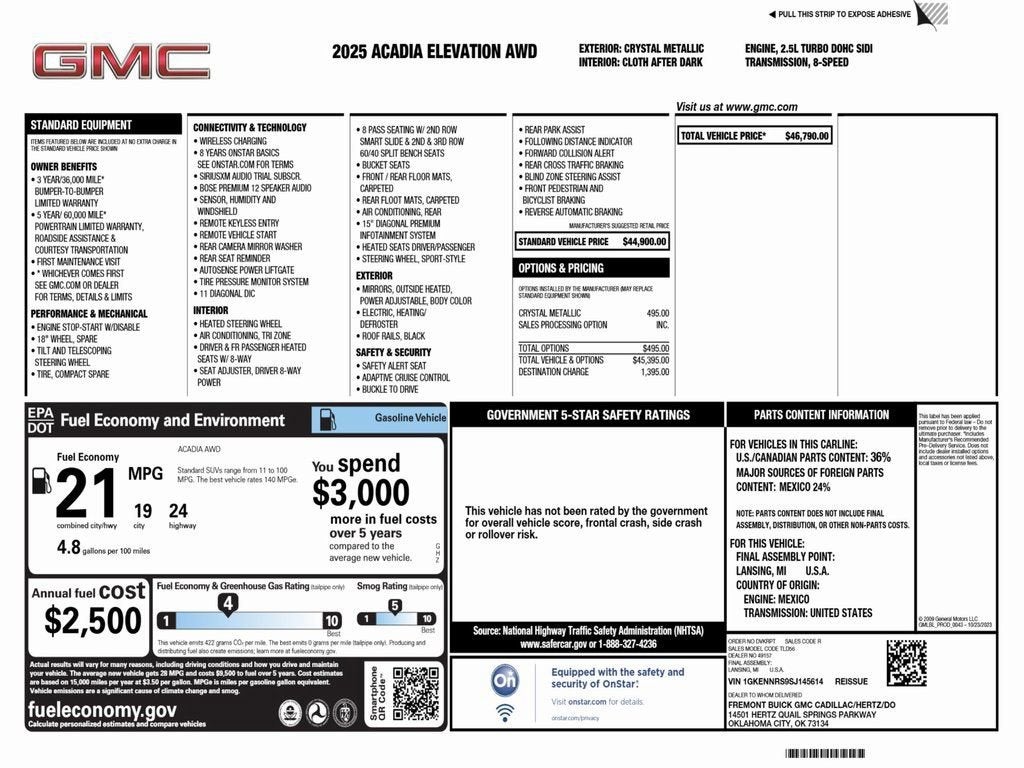 2025 GMC Acadia Elevation