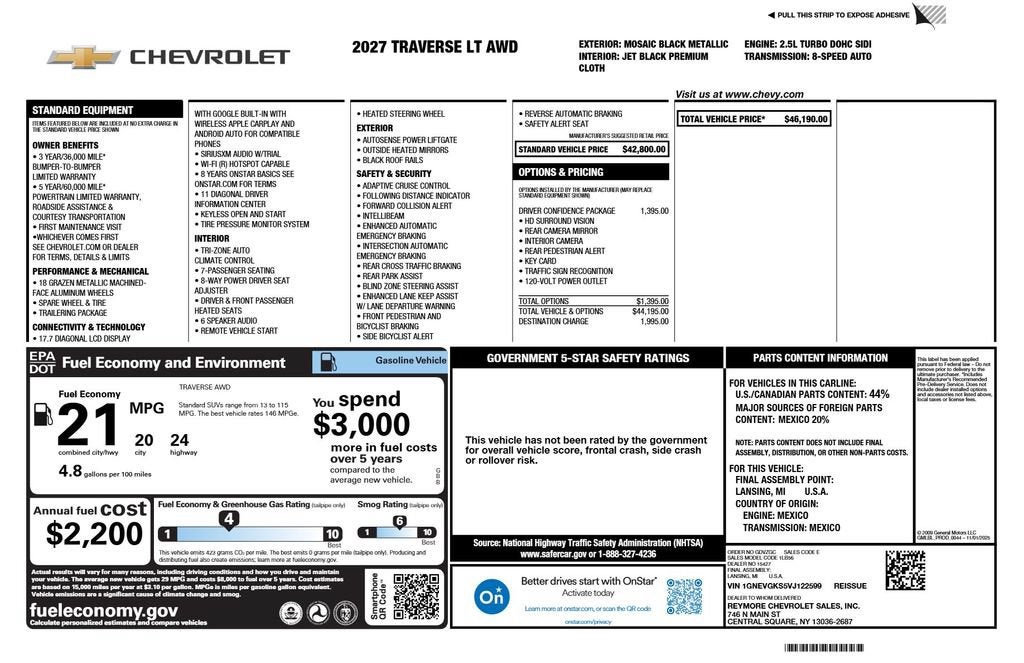 2027 Chevrolet Traverse LT