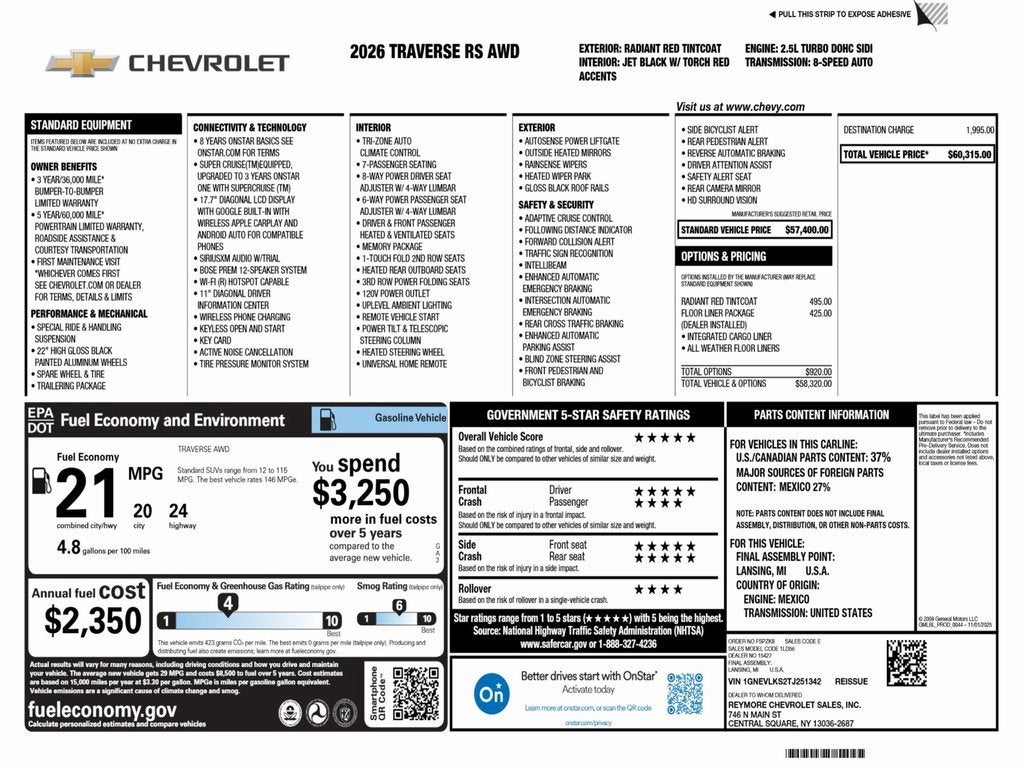 2026 Chevrolet Traverse RS
