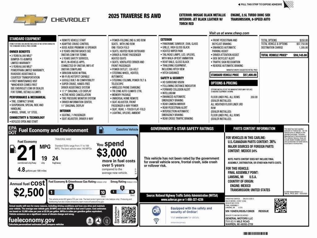 2025 Chevrolet Traverse RS