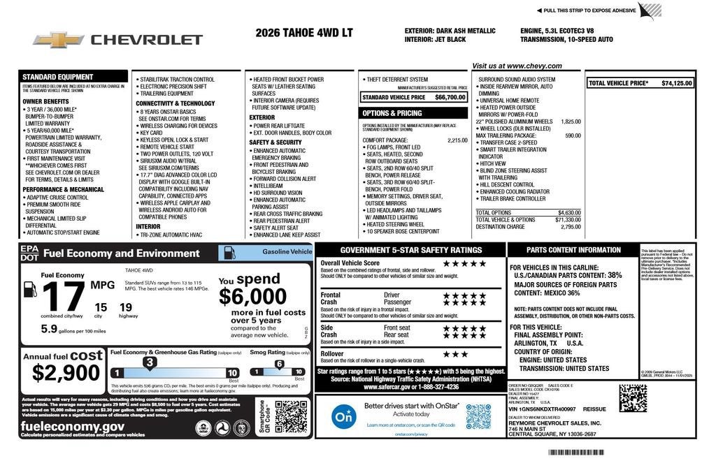 2026 Chevrolet Tahoe LT