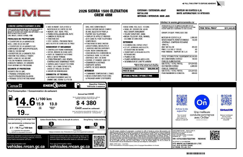 2026 GMC Sierra 1500 Elevation
