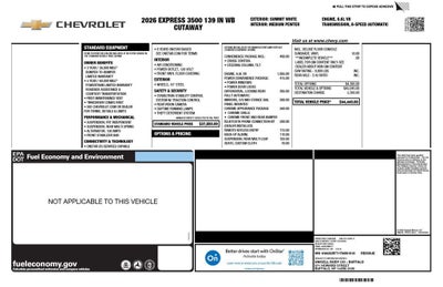 2026 Chevrolet Express Cutaway 3500 1WT