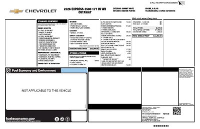 2026 Chevrolet Express Cutaway 3500 1WT