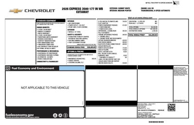 2026 Chevrolet Express Cutaway 3500 1WT