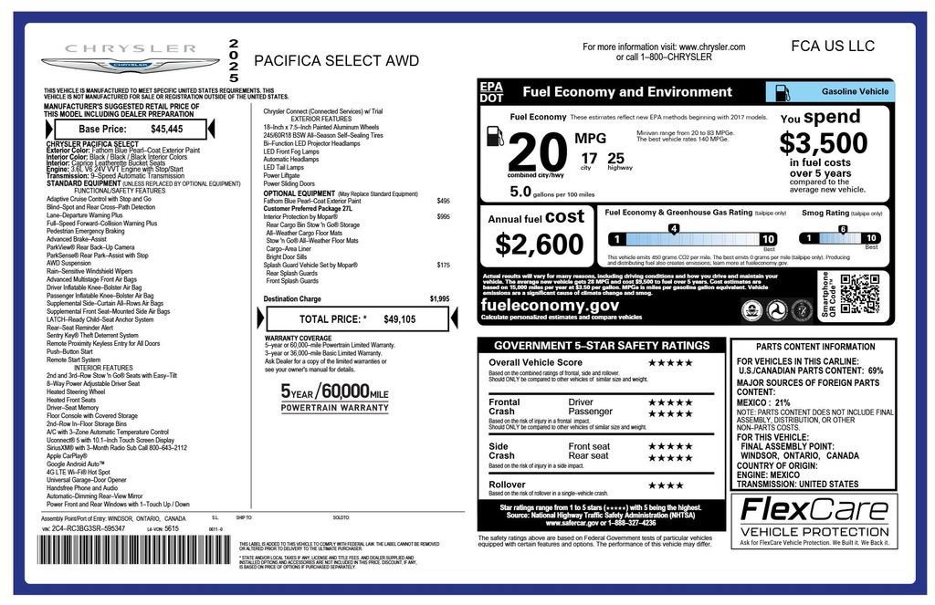 2025 Chrysler Pacifica Select