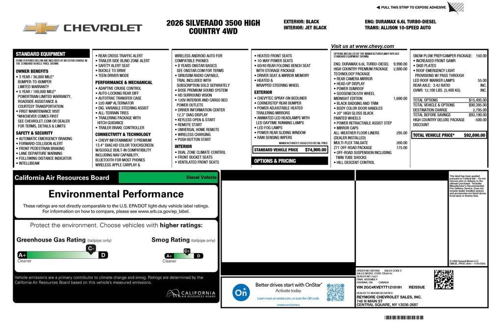 2026 Chevrolet Silverado 3500 HD High Country