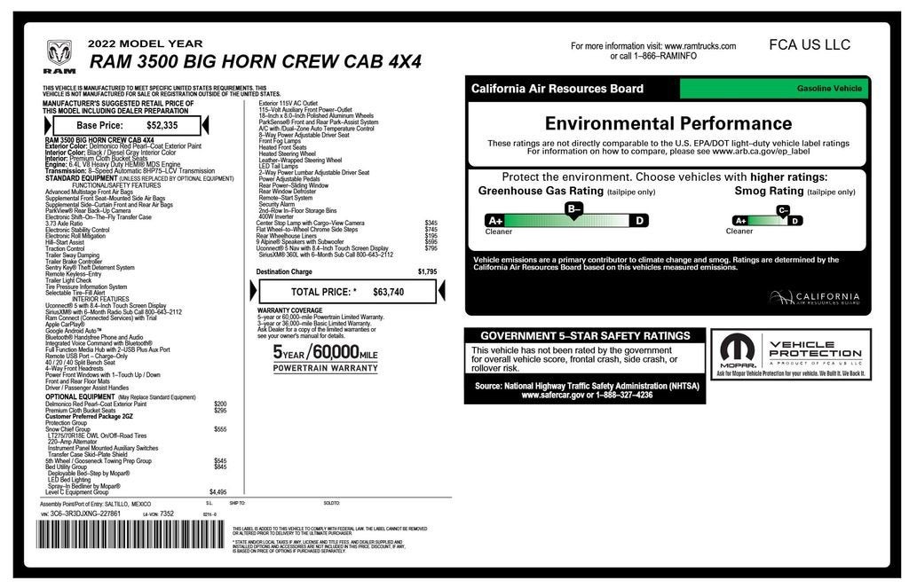 2022 RAM 3500 Big Horn