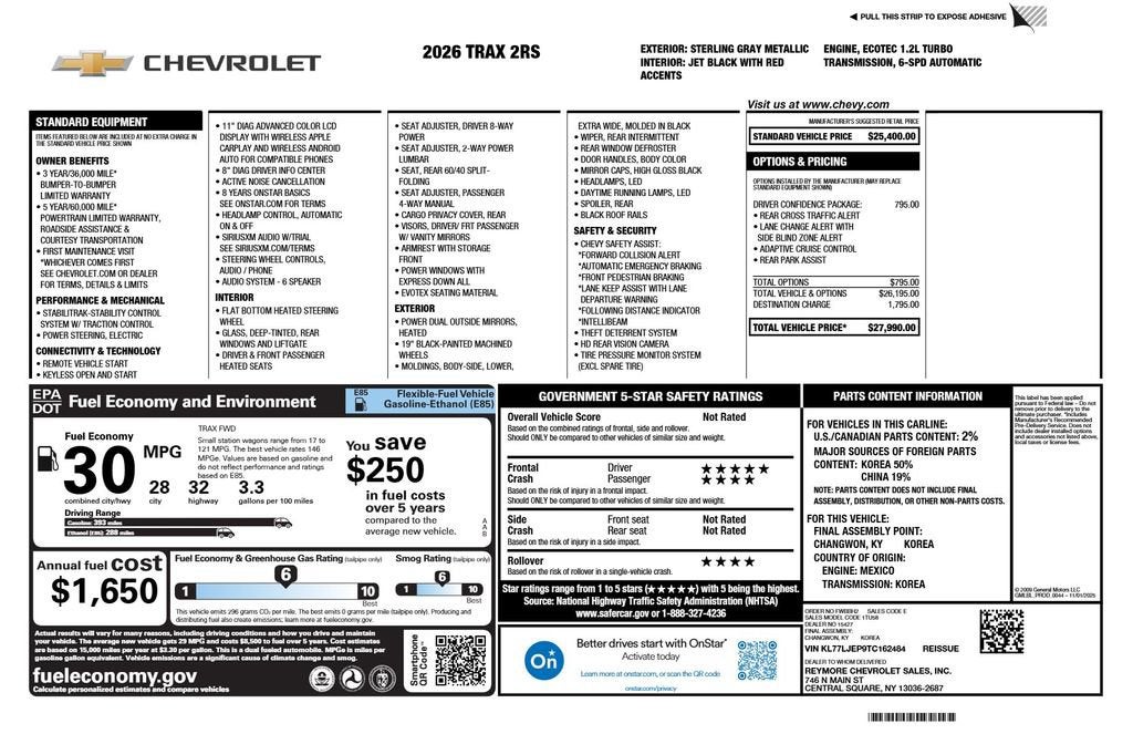 2026 Chevrolet Trax 2RS