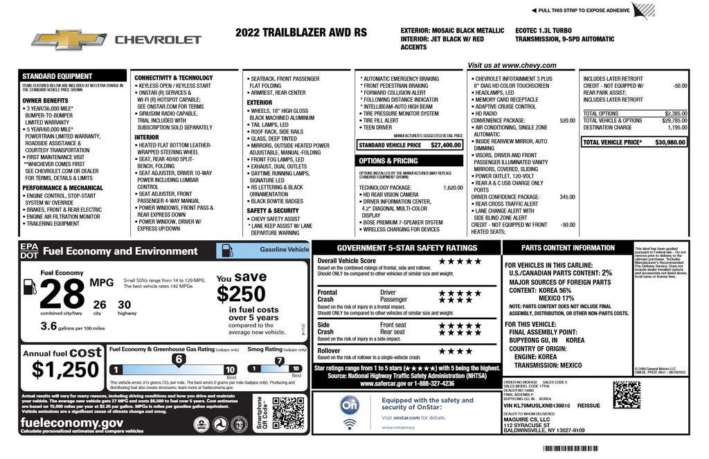 2022 Chevrolet Trailblazer RS