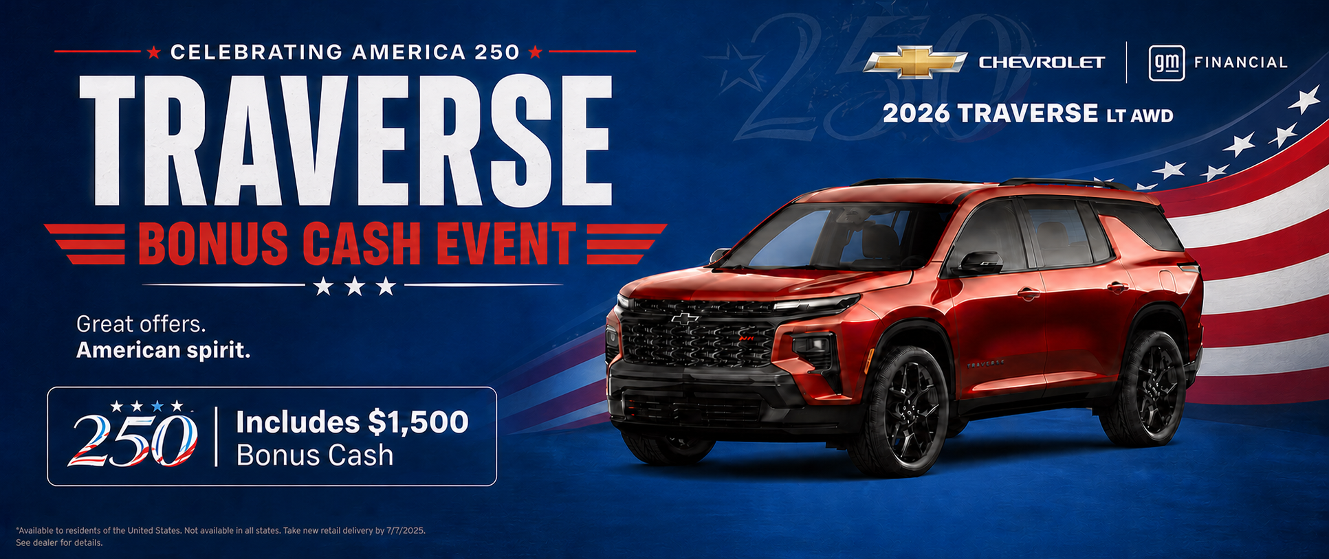 Traverse Bonus Cash Event 