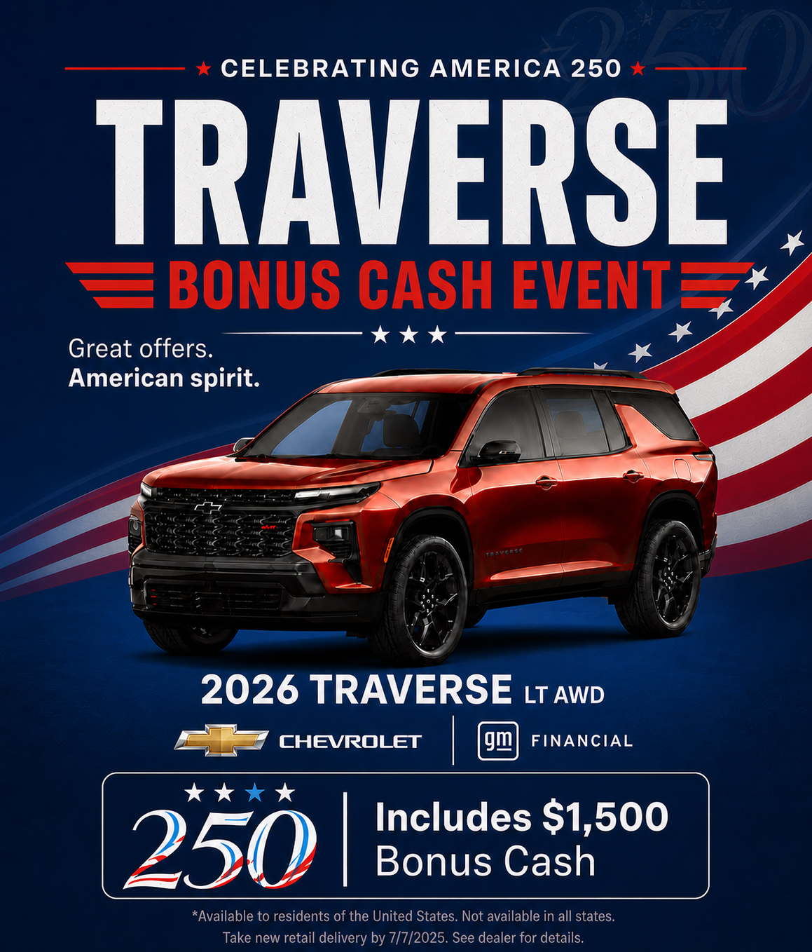 Traverse Bonus Cash Event 